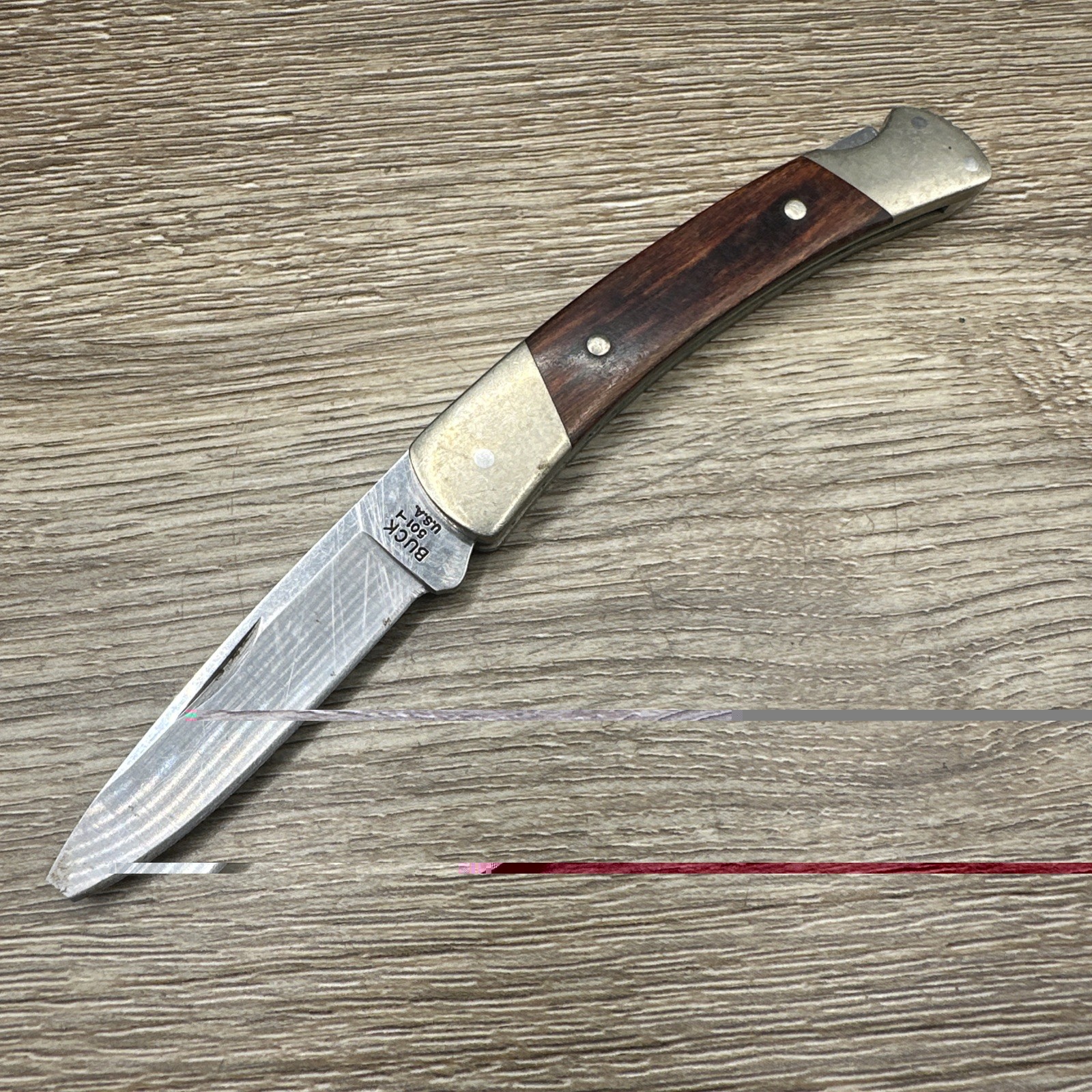 Vintage BUCK USA 501 Squire Folding Single Blade Pocket Knife BROKEN TIP