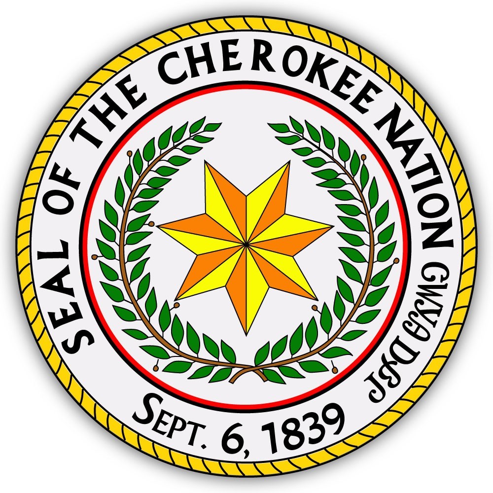 Seal of The Cherokee Nation Sept. 6, 1839 Round Vinyl Sticker Seal of The Cherokee Nation Sept. 6, 1839 Round Vinyl Sticker