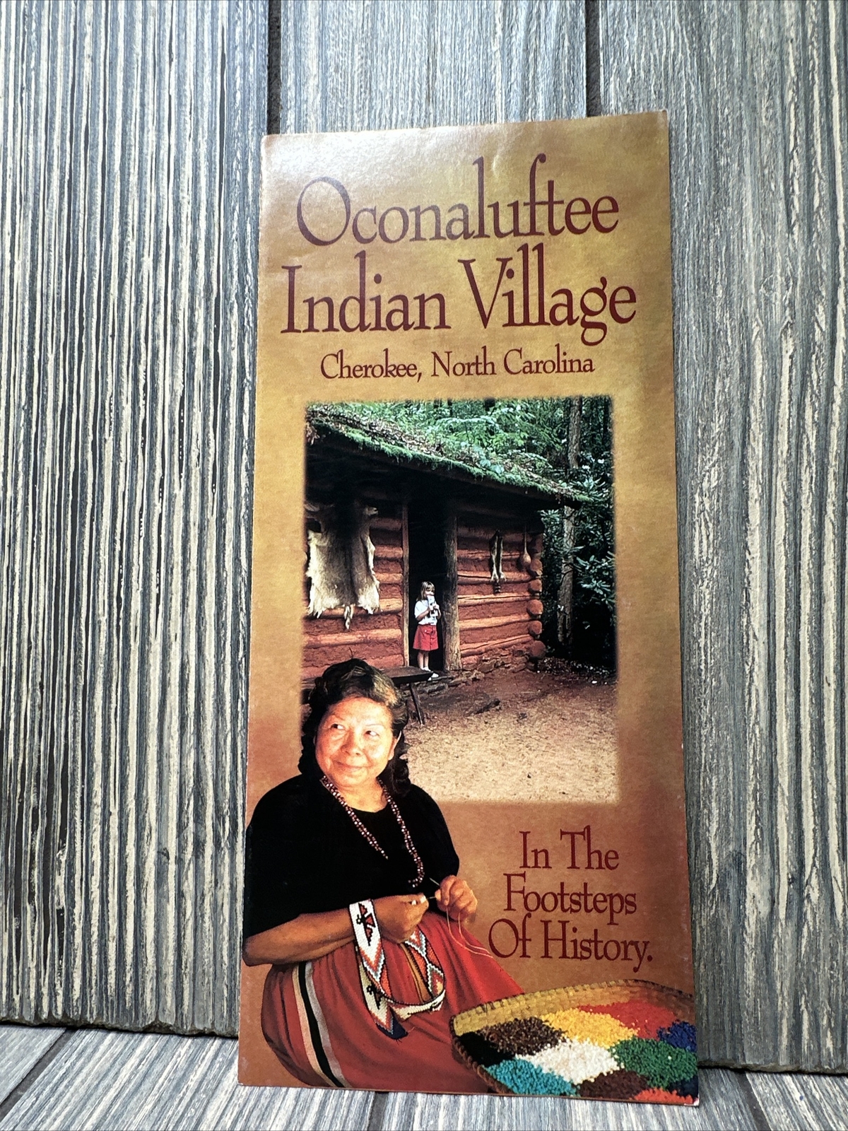 Vintage Oconaluftee Indian Village Cherokee North Carolina Brochure