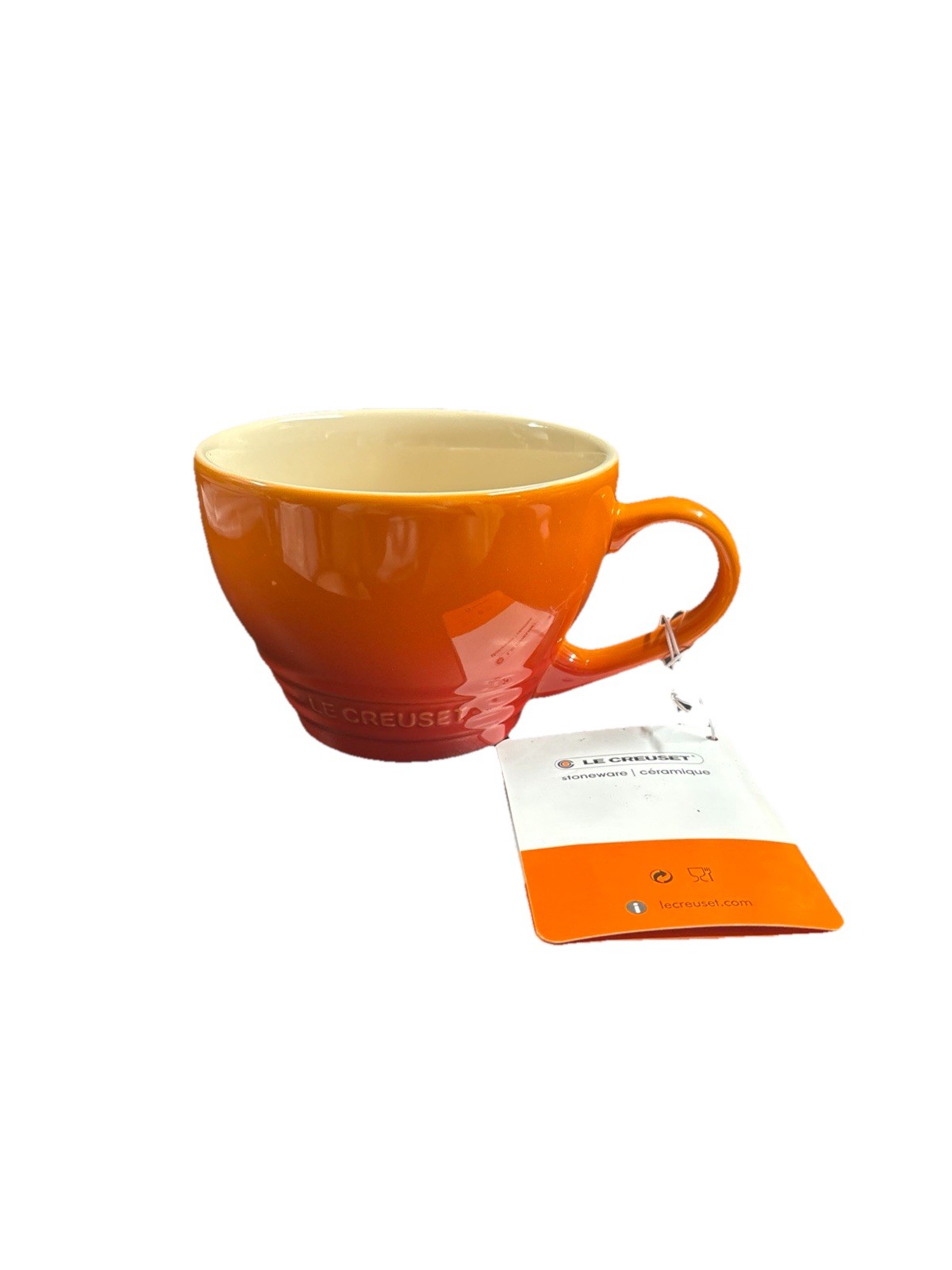 NEW - Quality Le Creuset Stoneware GRAND Mug / Cup 400ml Classic Orange Volcanic