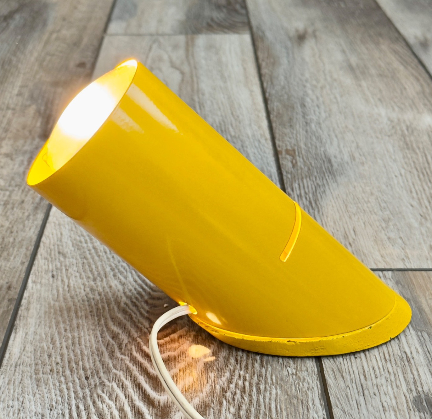 Vintage Mid Century Modern MCM Metal Spot Lamp OOAK One Of A Kind Yellow