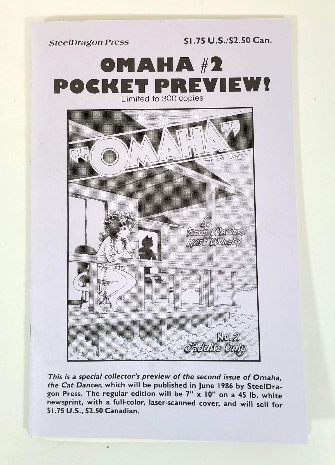 Omaha the Cat Dancer #2 Pocket Preview Limited To 300 Copies ~ Reed Waller