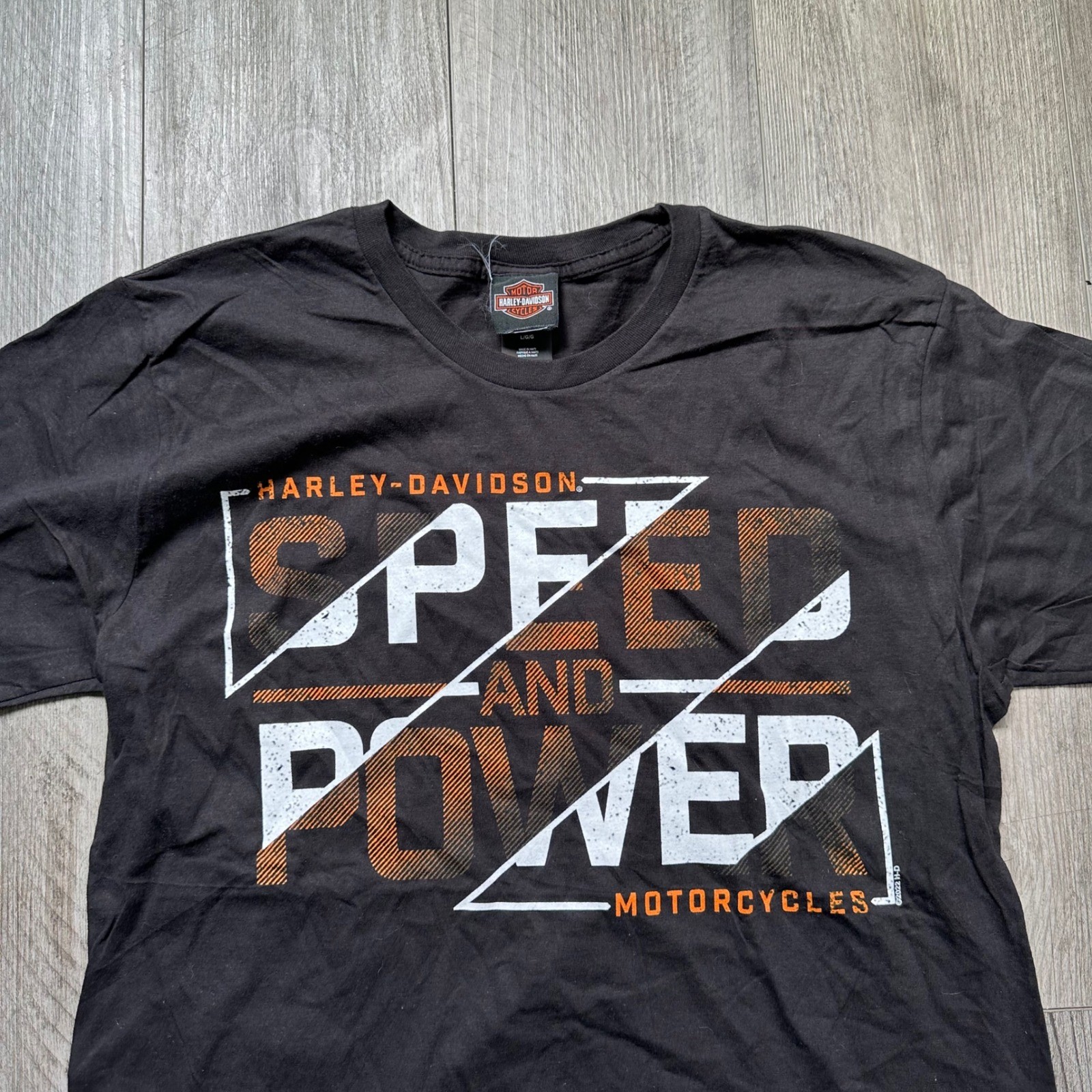 Harley-Davidson Speed and Power Motorcycles Black Graphic T-Shirt L