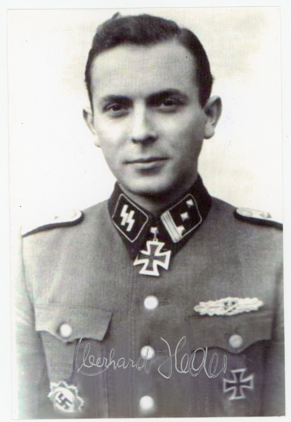 SS-Hauptsturmführer Eberhard Heder - Signed Vintage WWII Photograph