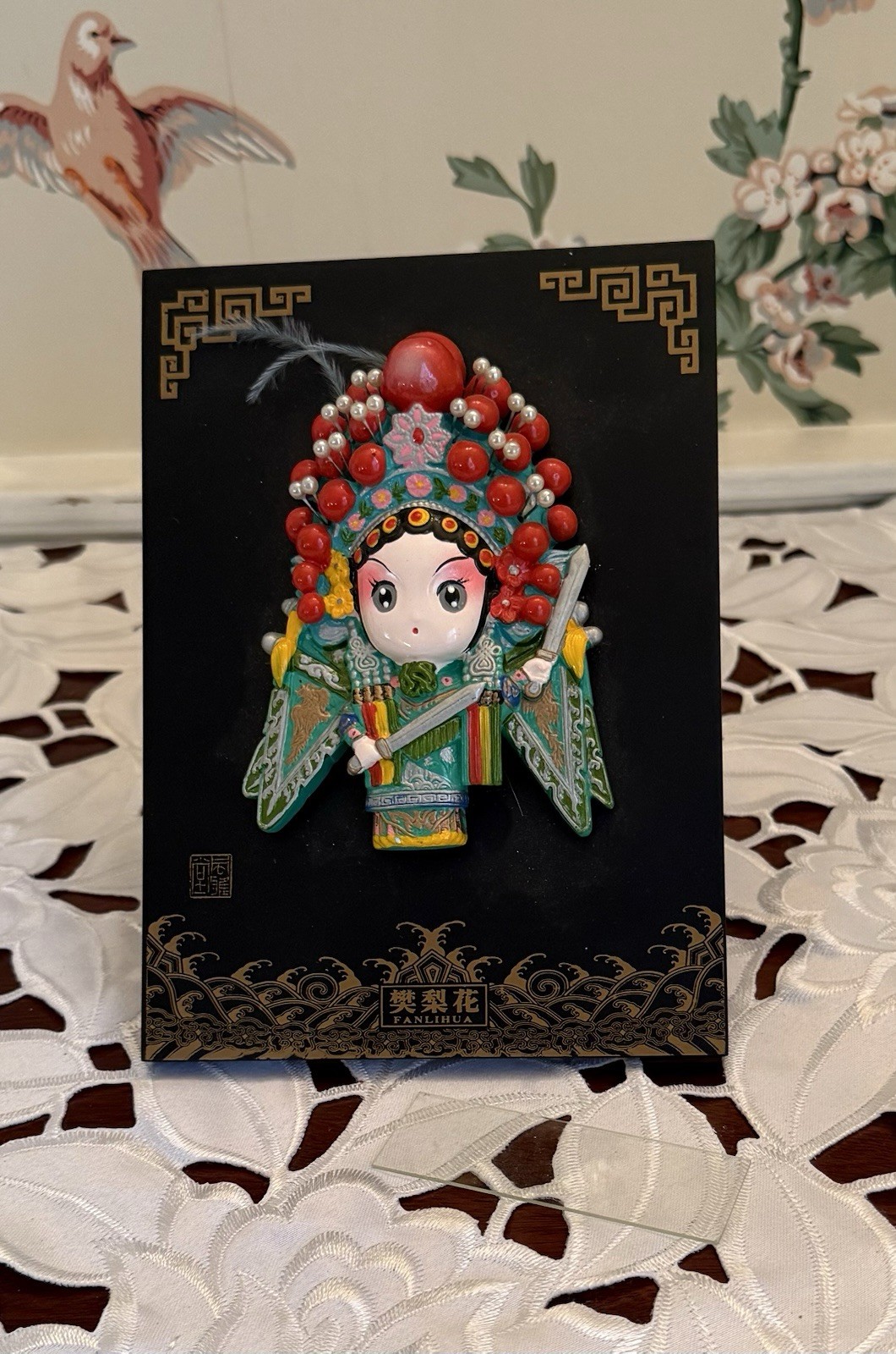 TRADITIONAL CHINESE PEKING OPERA CHARACTER 3D PLAQUE FEMALE WARRIOR FENGYATANG TRADITIONAL CHINESE PEKING OPERA CHARACTER 3D PLAQUE FEMALE WARRIOR FENGYATANG