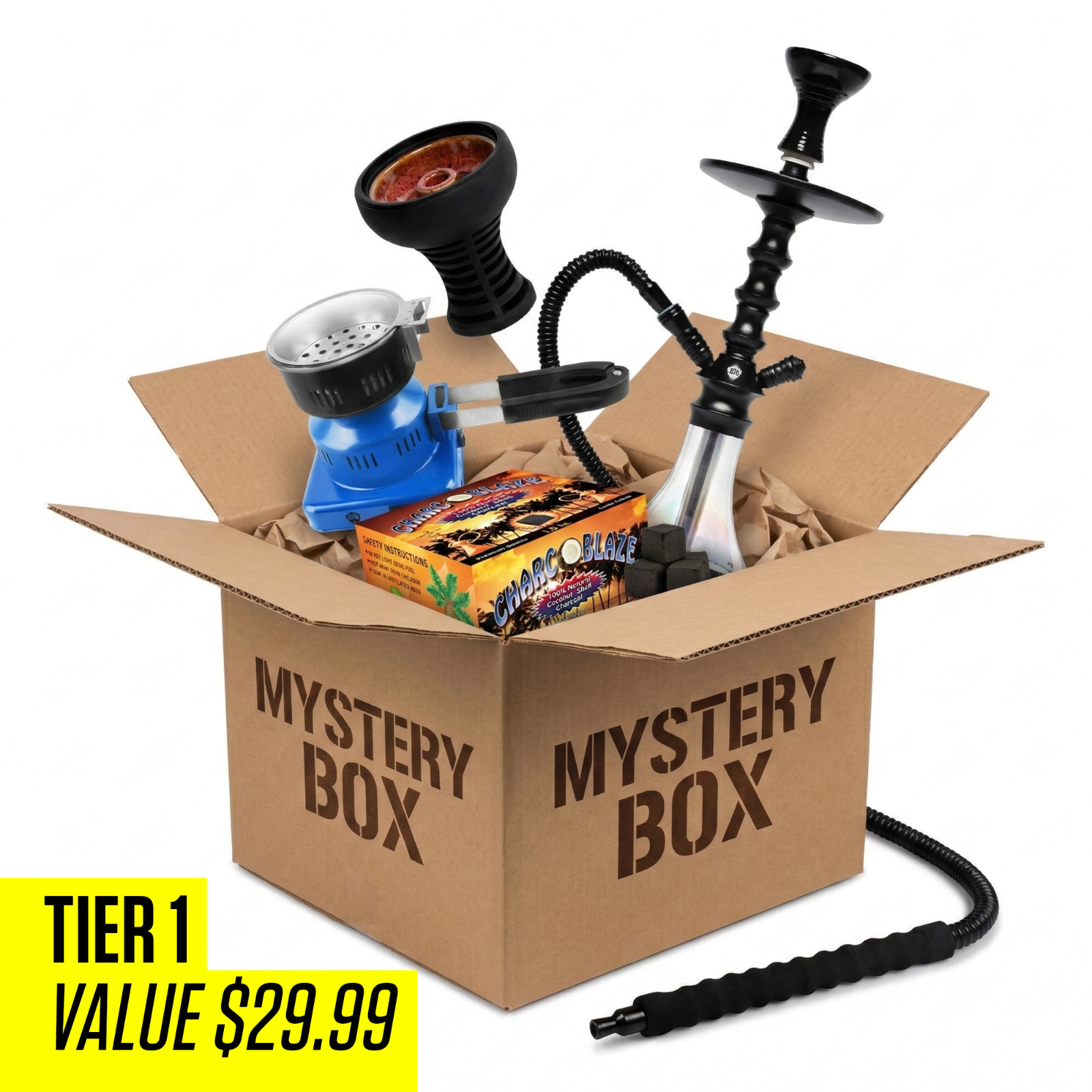 Hookah Mystery Tier 1 - $29.99 Value Hookahs Shisha Burner Accessories BYO Hookah Mystery Tier 1 - $29.99 Value Hookahs Shisha Burner Accessories BYO