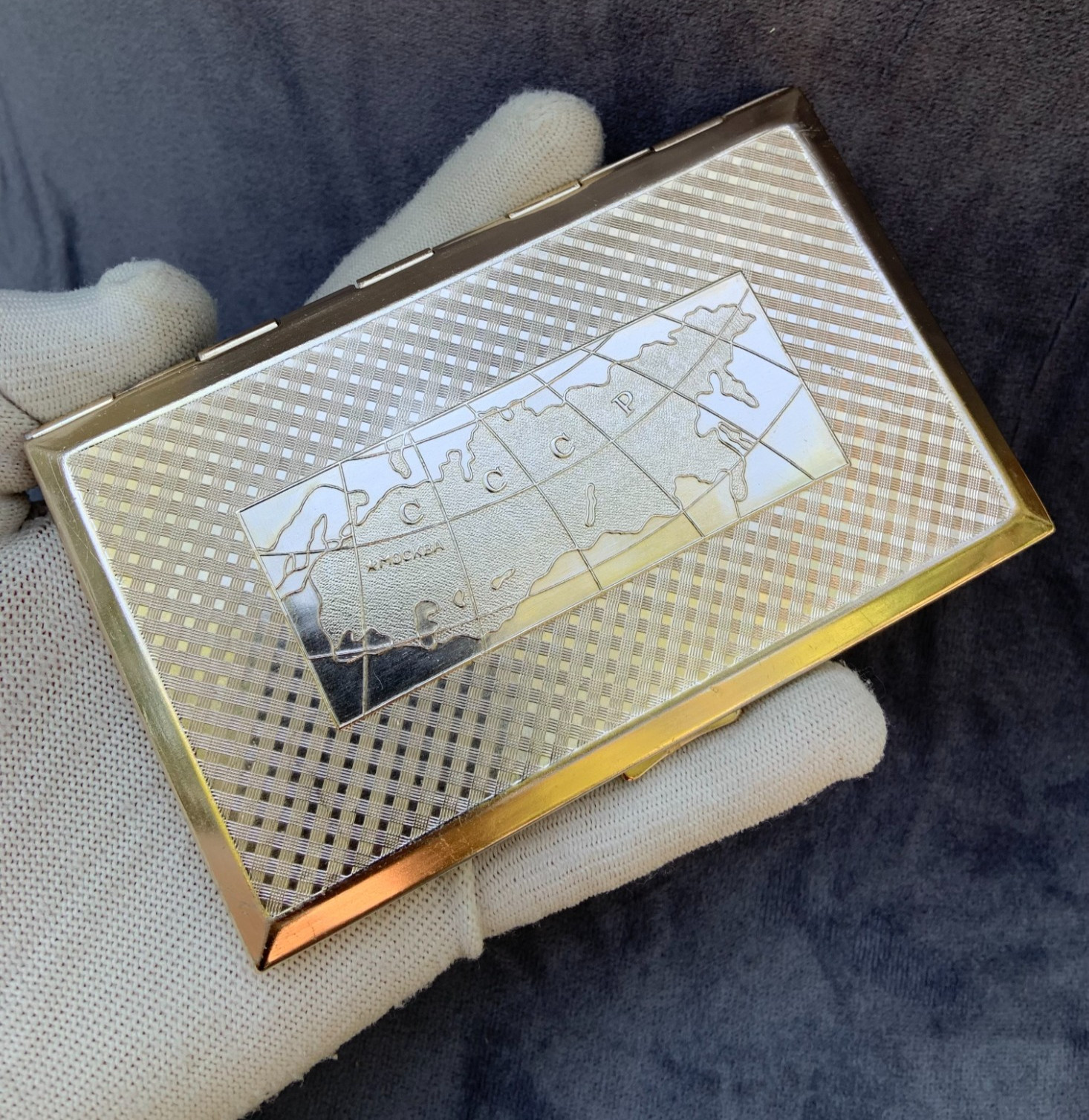 Vintage RARE Cigarette Case USSR Moscow 70s Collectible Original Soviet Map