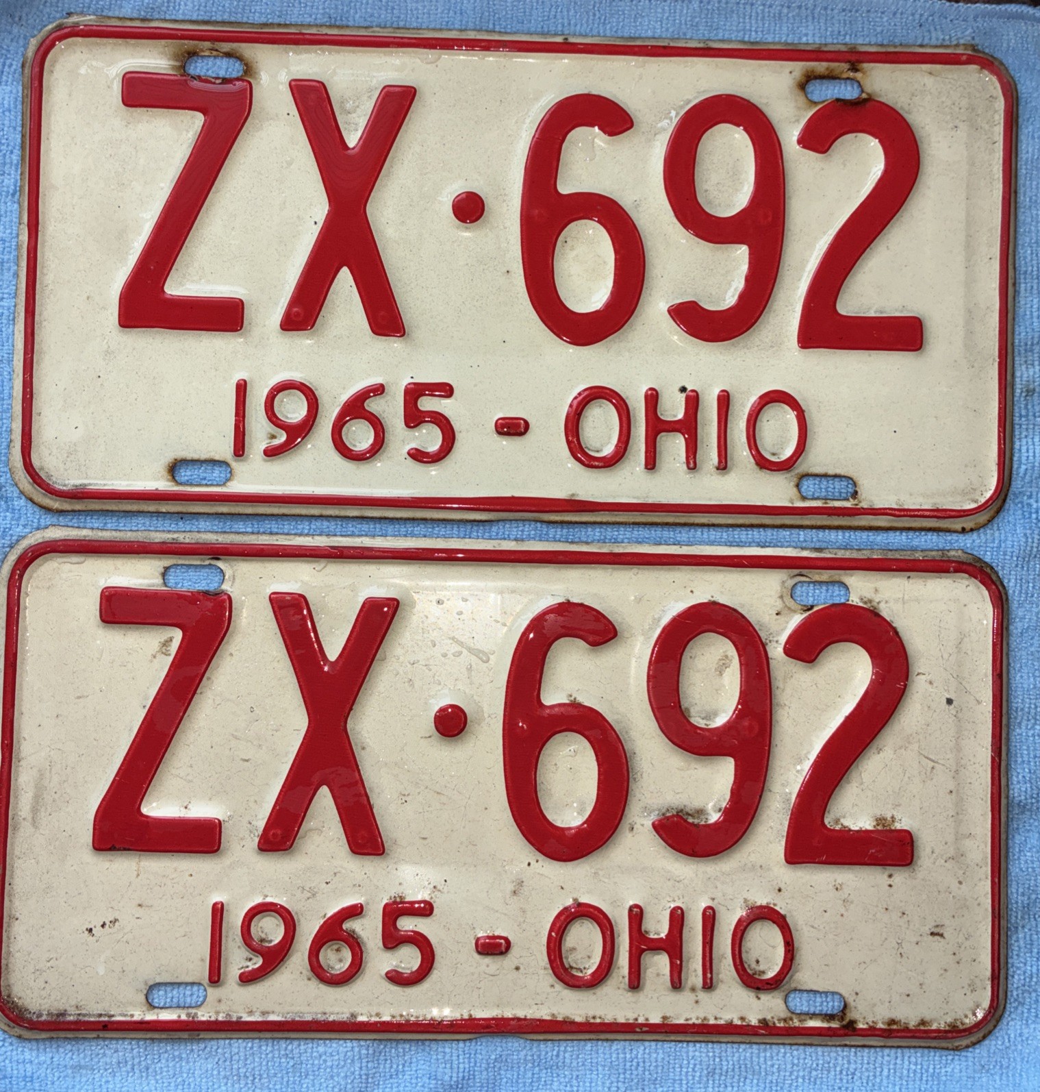Vintage 1965 Ohio License Plates Set