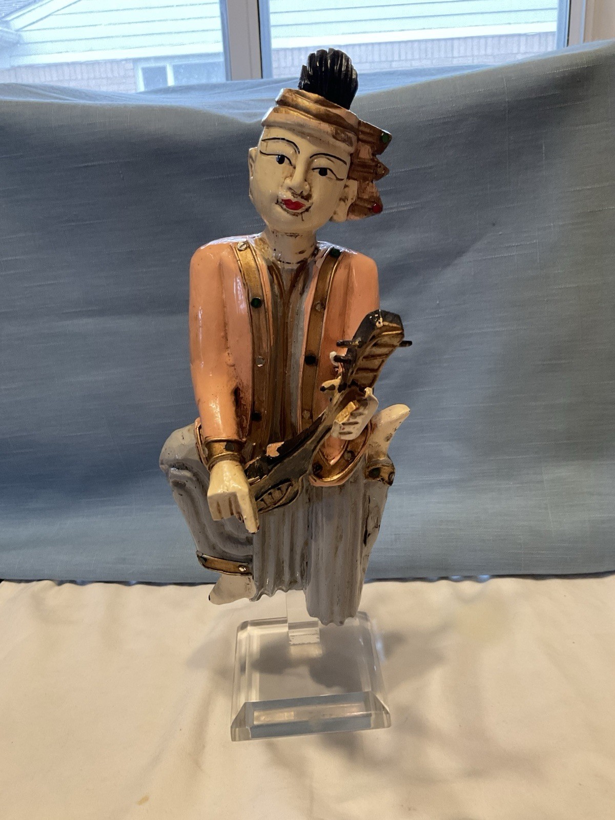 Vintage Asian Figurine Playing Instrument Vintage Asian Figurine Playing Instrument