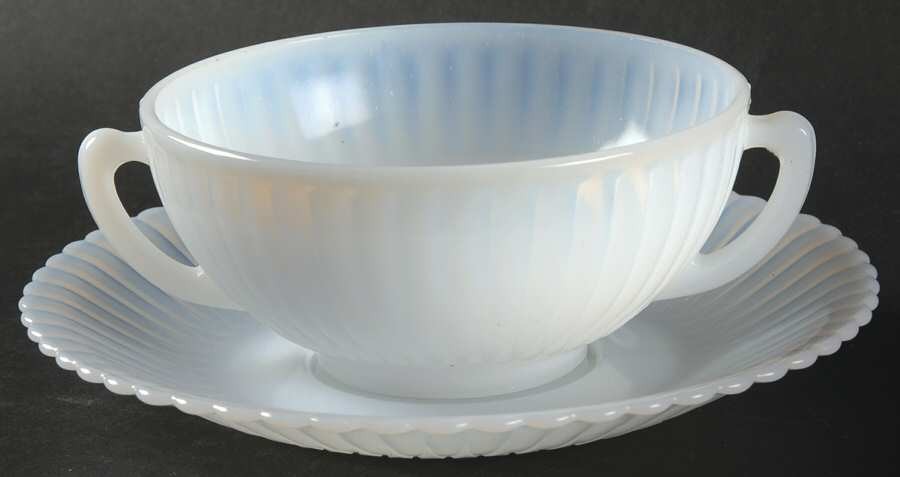 MacBeth-Evans Petalware Monax  Cream Soup & Saucer Set 8326791