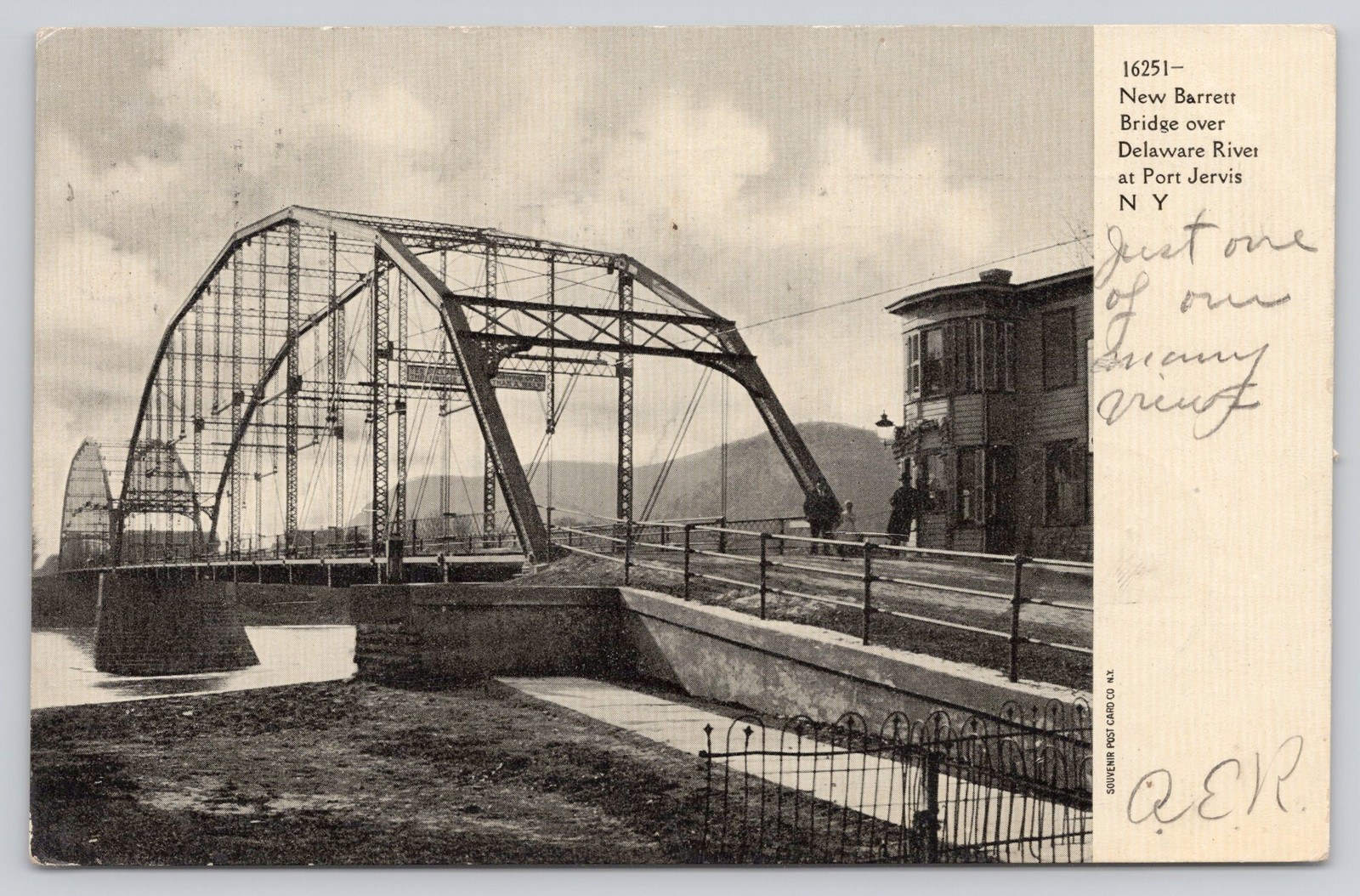Port Jervis NY New Barrett Bridge Delaware River 1906 Postcard