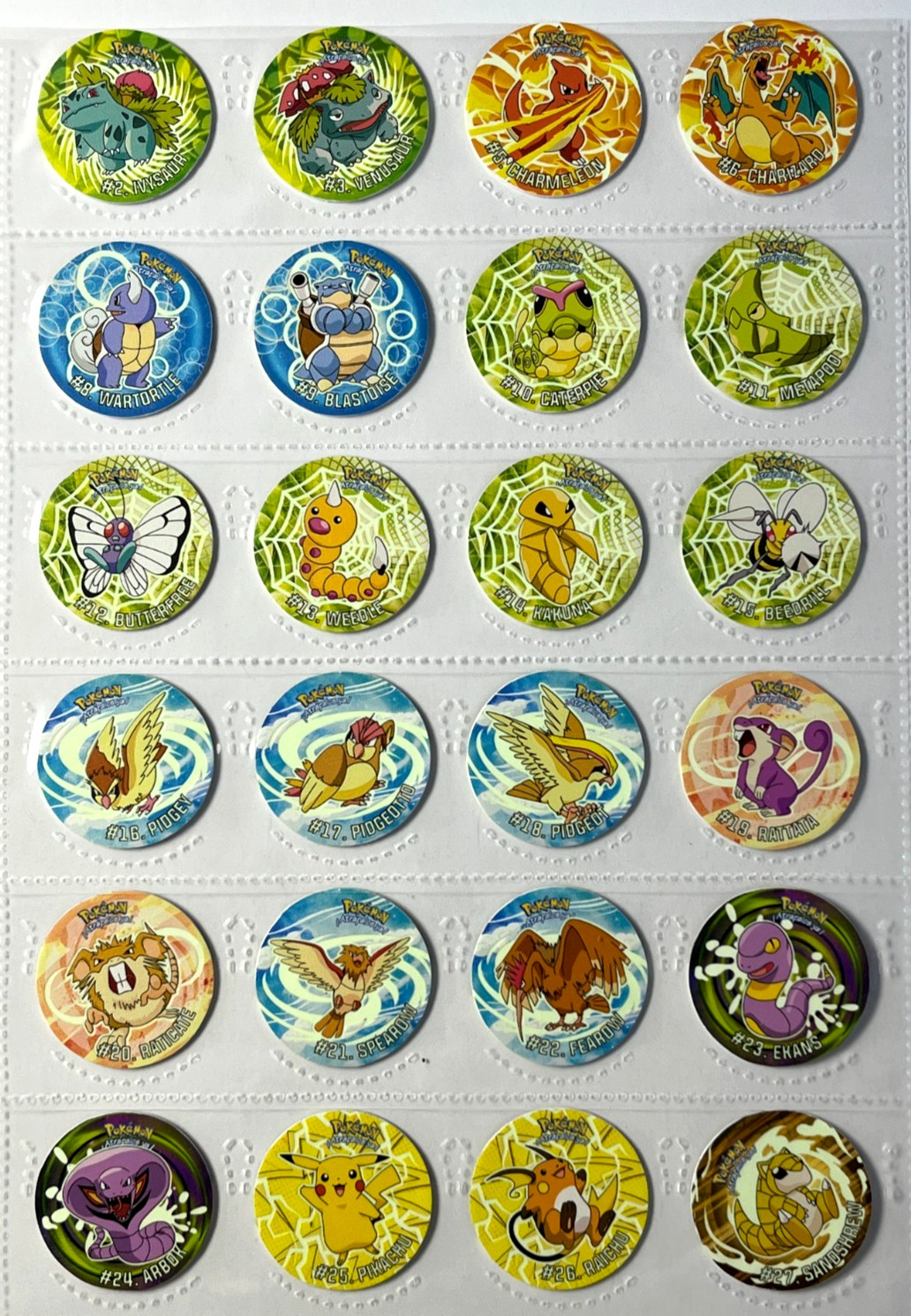 TAZOS POKEMON KANTO Glow In The Dark Vol. 2 - Full Set 25/25 Peru 2023 CHARIZARD