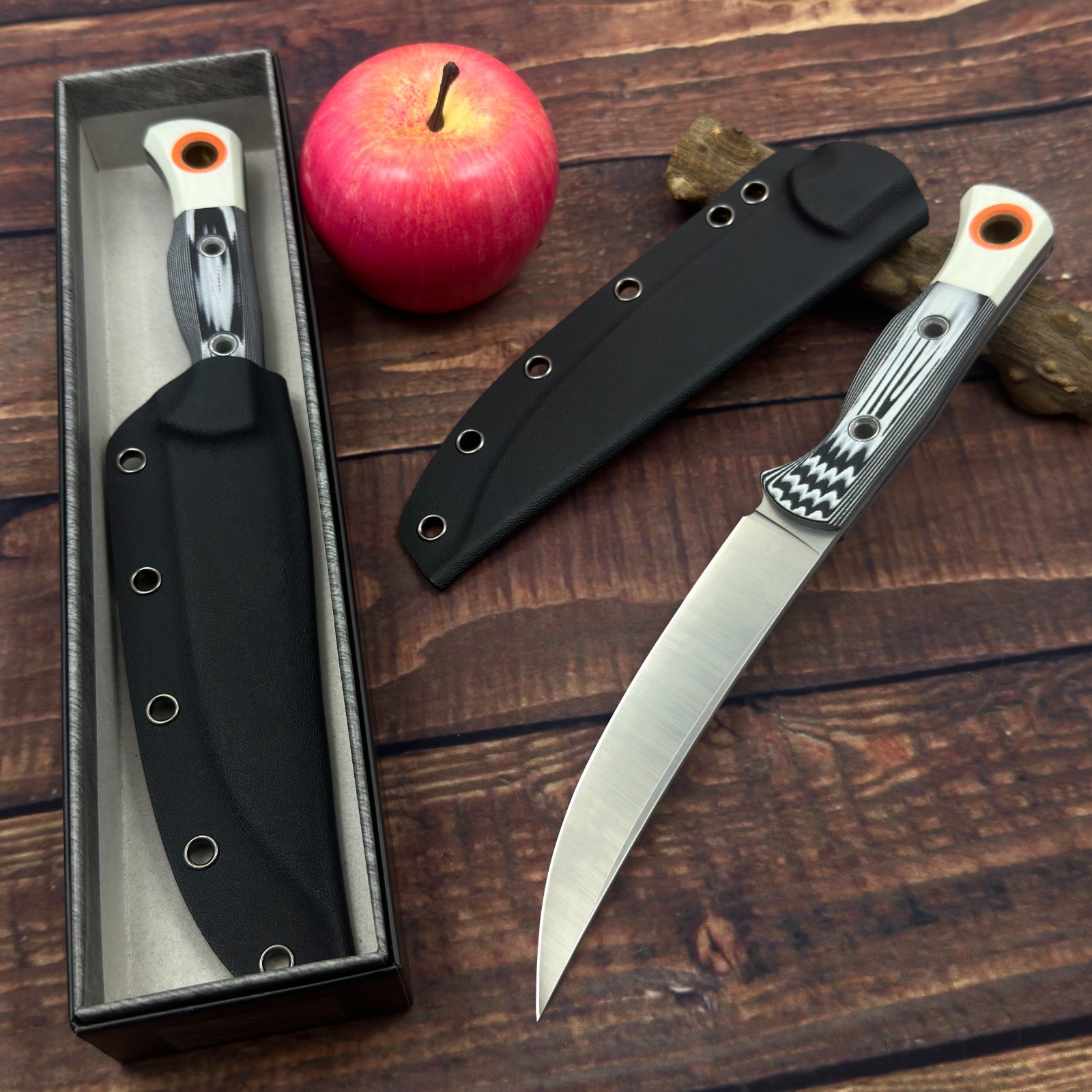 Lightweight Camping Utility Knife, Stainless Steel Curved Blade, Kydex Sheath Lightweight Camping Utility Knife, Stainless Steel Curved Blade, Kydex Sheath