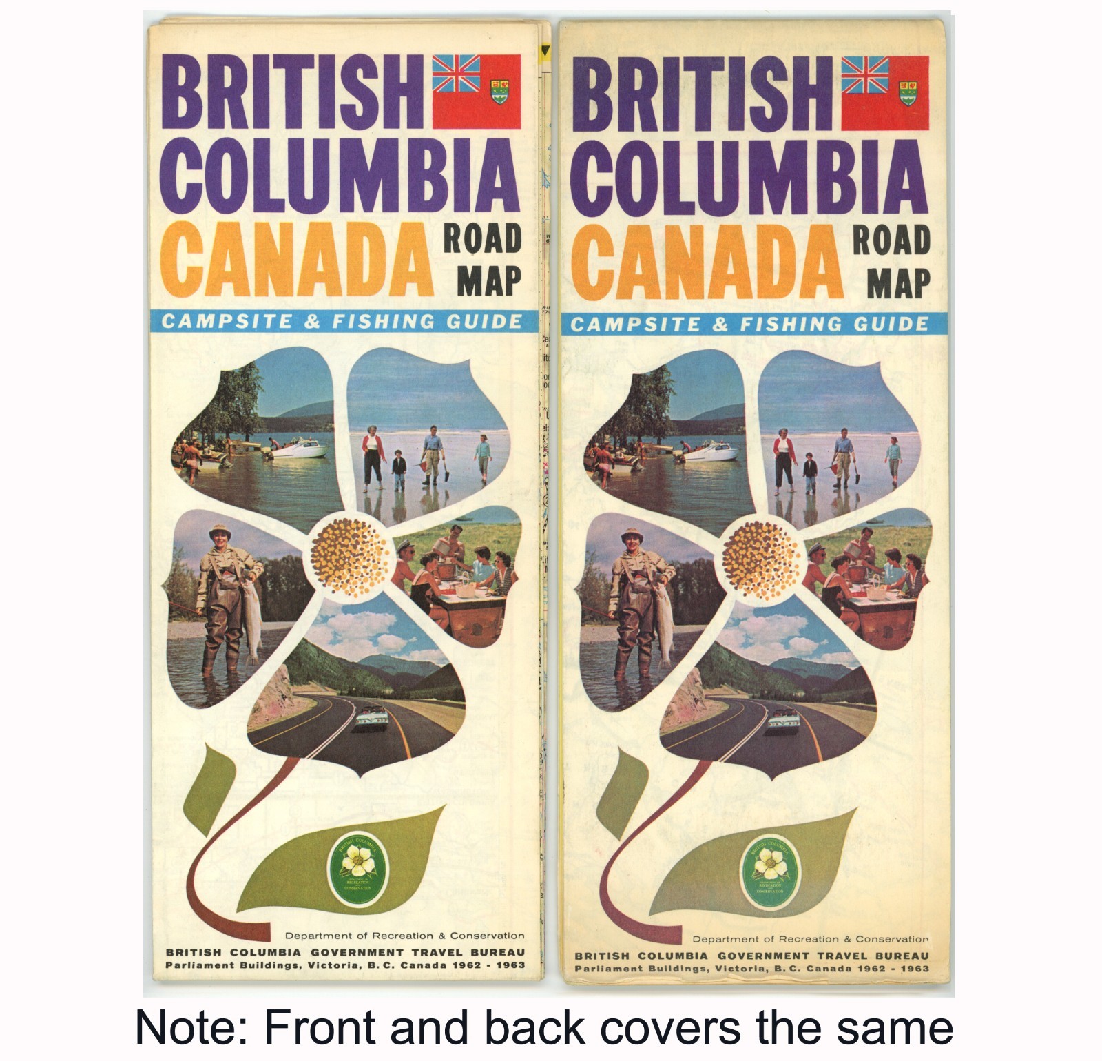 Vintage 1962-3 British Columbia Canada Official Road Map