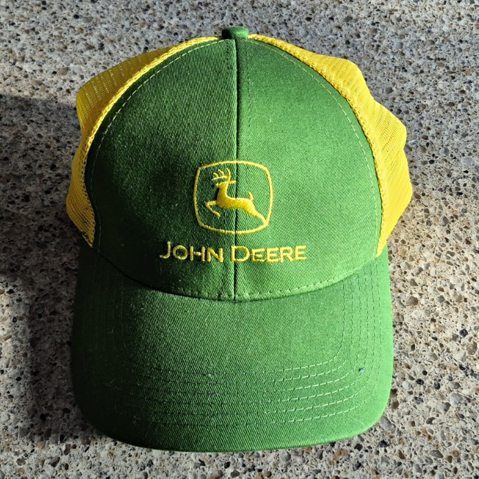 Vintage John Deere Mesh Trucker Hat Snapback K-Products Green Yellow Patch Cap