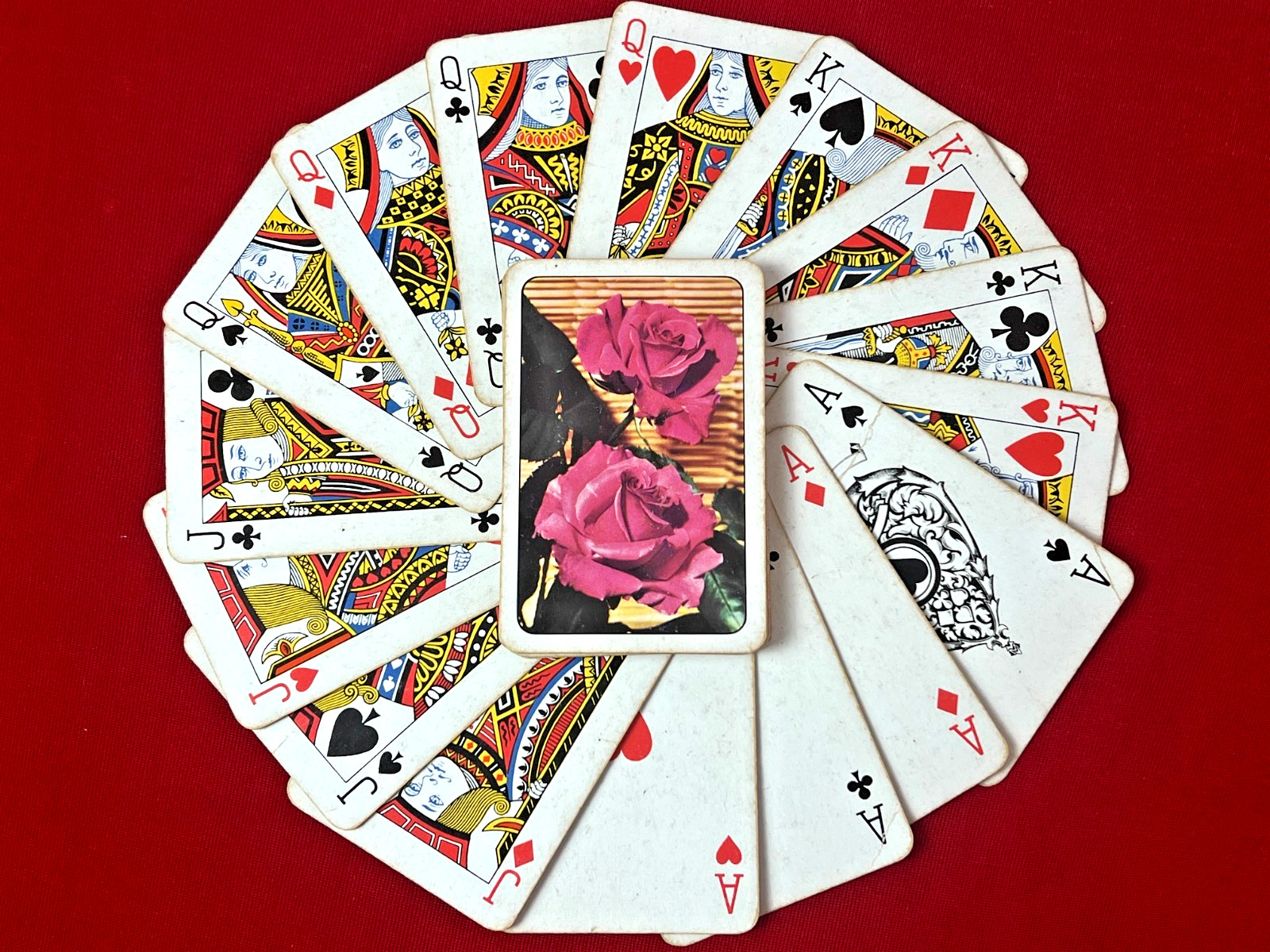 Vintage Coeur Playing Cards DDR East Germany Bridge Deck Pink Roses Retro