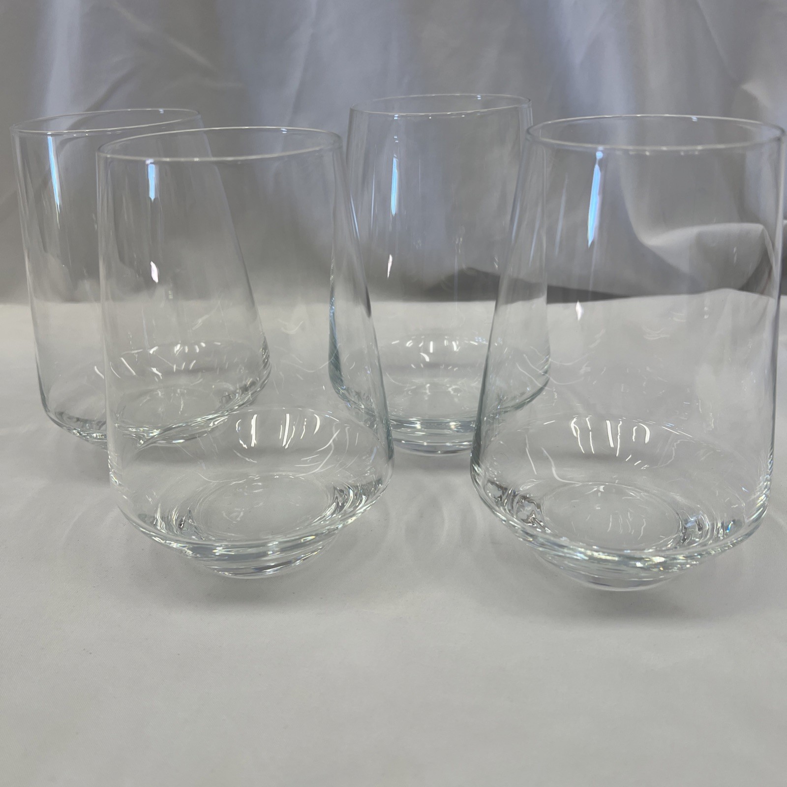 4 Schott-Zwiesel Pure Stemless Bordeaux Wine Glass 5 1/8 Inch Angled Side Marked 4 Schott-Zwiesel Pure Stemless Bordeaux Wine Glass 5 1/8 Inch Angled Side Marked