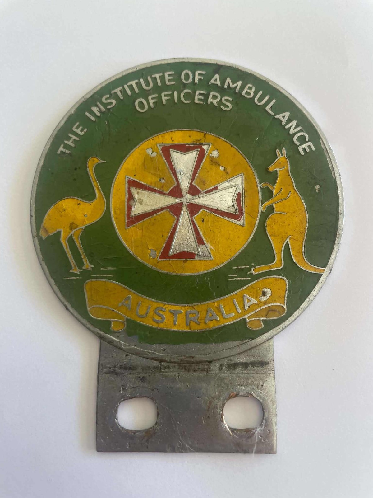 Enamel Badge The Institute of Ambulance Officers Australia Metal Mount Tab Rare Enamel Badge The Institute of Ambulance Officers Australia Metal Mount Tab Rare