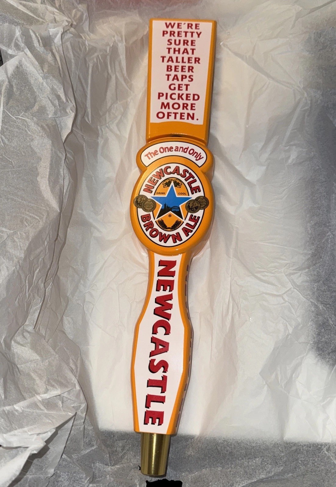 Newcastle Brown Ale Tall Beer Tap Handle