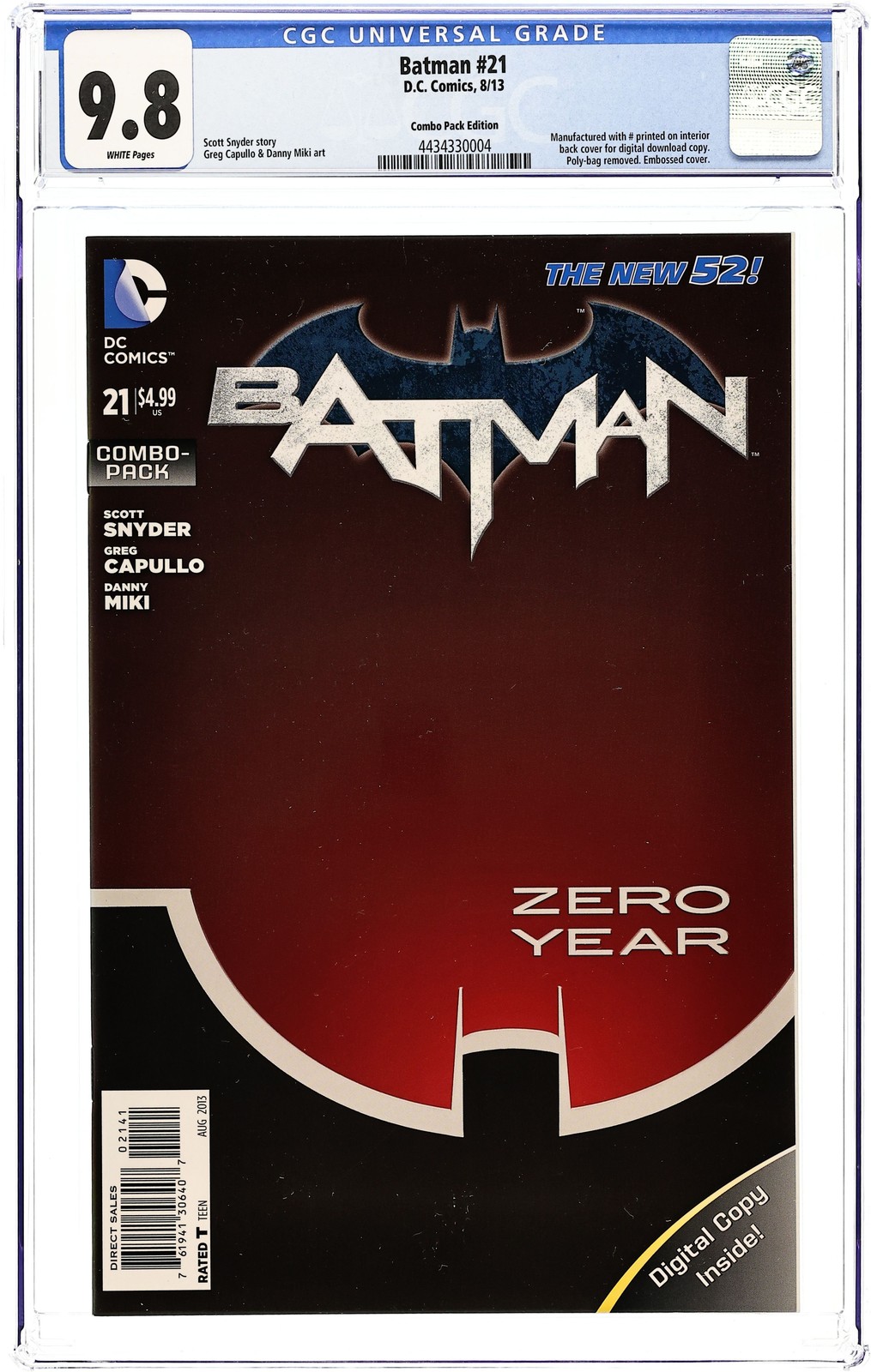 Batman #21 Capullo Combo Pack Variant CGC 9.8 2013 4434330004