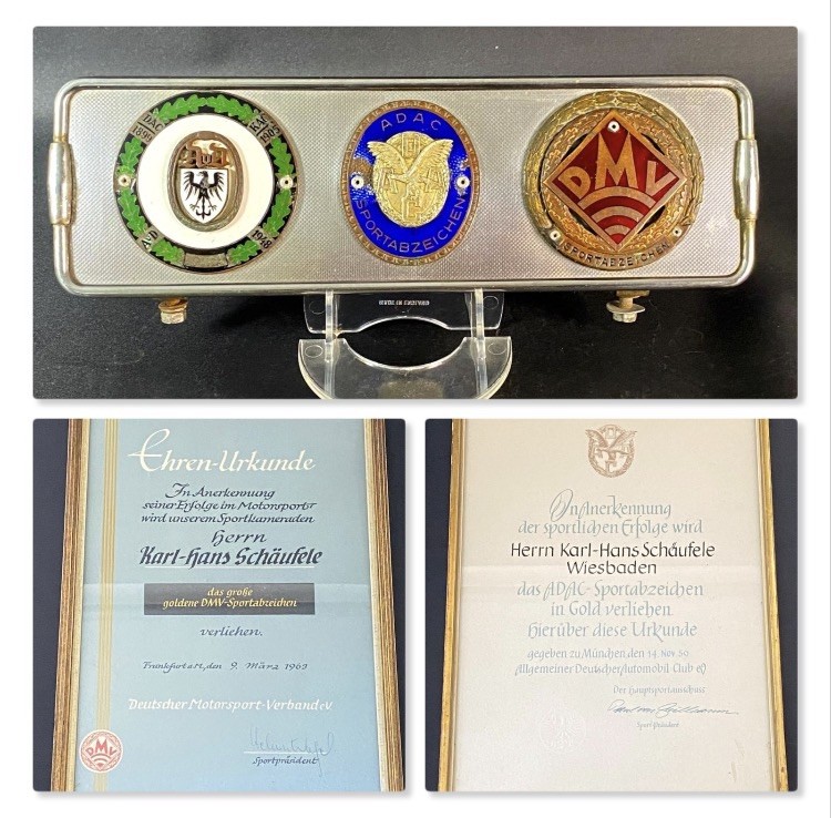 1948-1963 AVD ADAC DMV Motorsport Certificates Badges Race Vintage Automobile