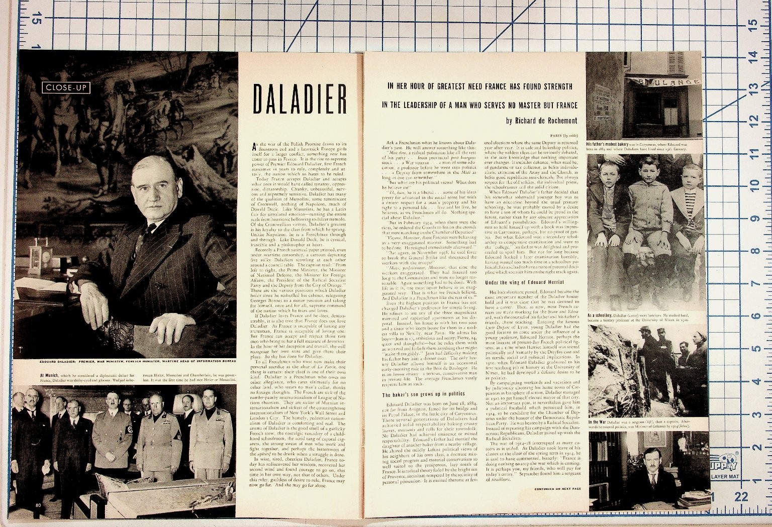 1930s Daladier French Politician Magazine Article & Vintage Ads Ephemera 1930s Daladier French Politician Magazine Article & Vintage Ads Ephemera