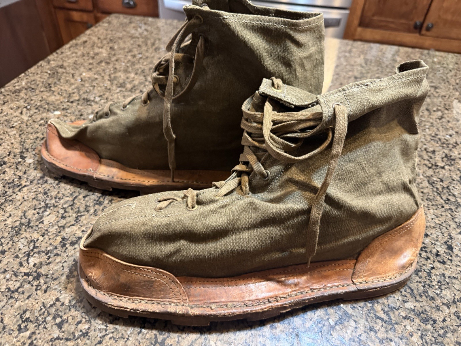 Vintage 1940s WW2 French Military Ice Snow Over Boots Shoes Cleats France 