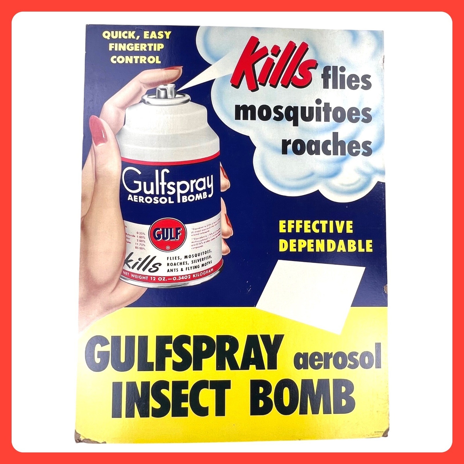 1950s Gulf Gulfspray Insect Bomb Vintage Advertising 29\