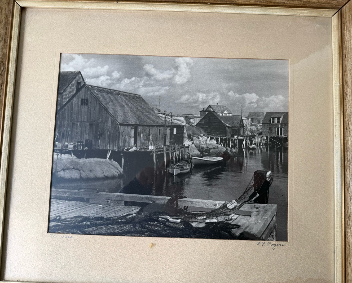Vintage Original Photograph Of Peggy’s Cove By E F Rogers Circa 1940’s 21” X 18”
