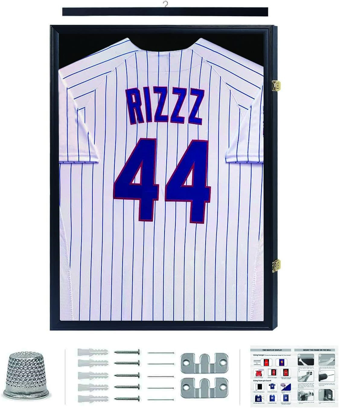 IHEIPYE Jersey Display Case, Jersey Frame Large Shadow Box Lockable with 98% UV