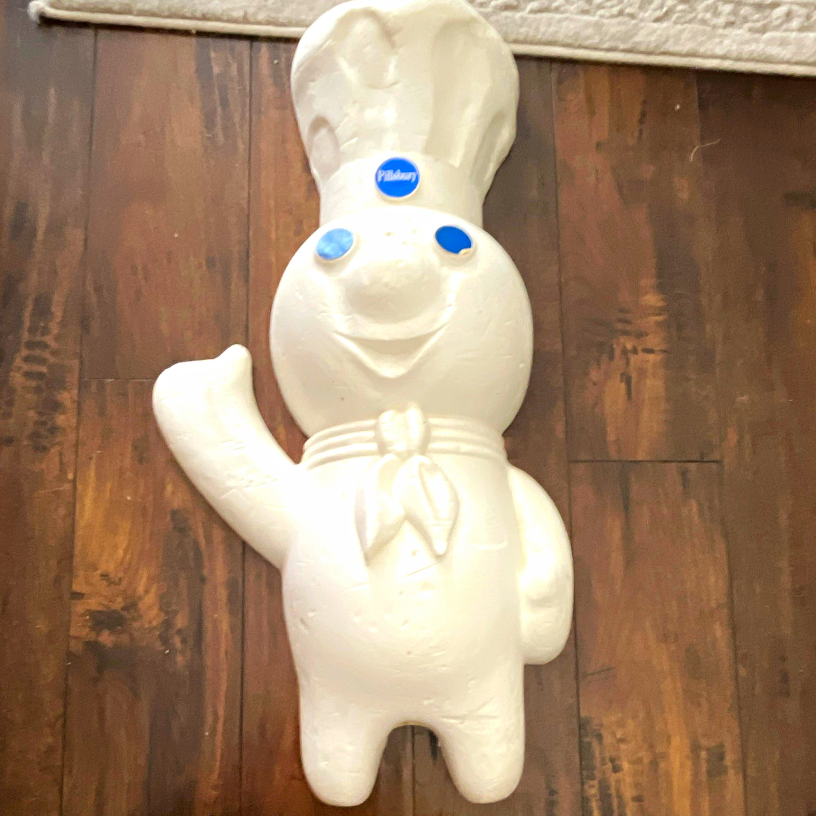 Vintage Pillsbury Doughboy Advertising Sign, White & Blue Store Display