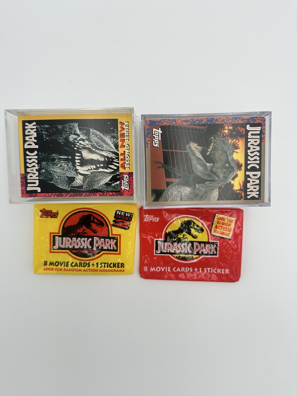 1993 Topps Jurassic Park Series 1 & 2 Complete Card Sets + Both Sticker Sets 1993 Topps Jurassic Park Series 1 & 2 Complete Card Sets + Both Sticker Sets