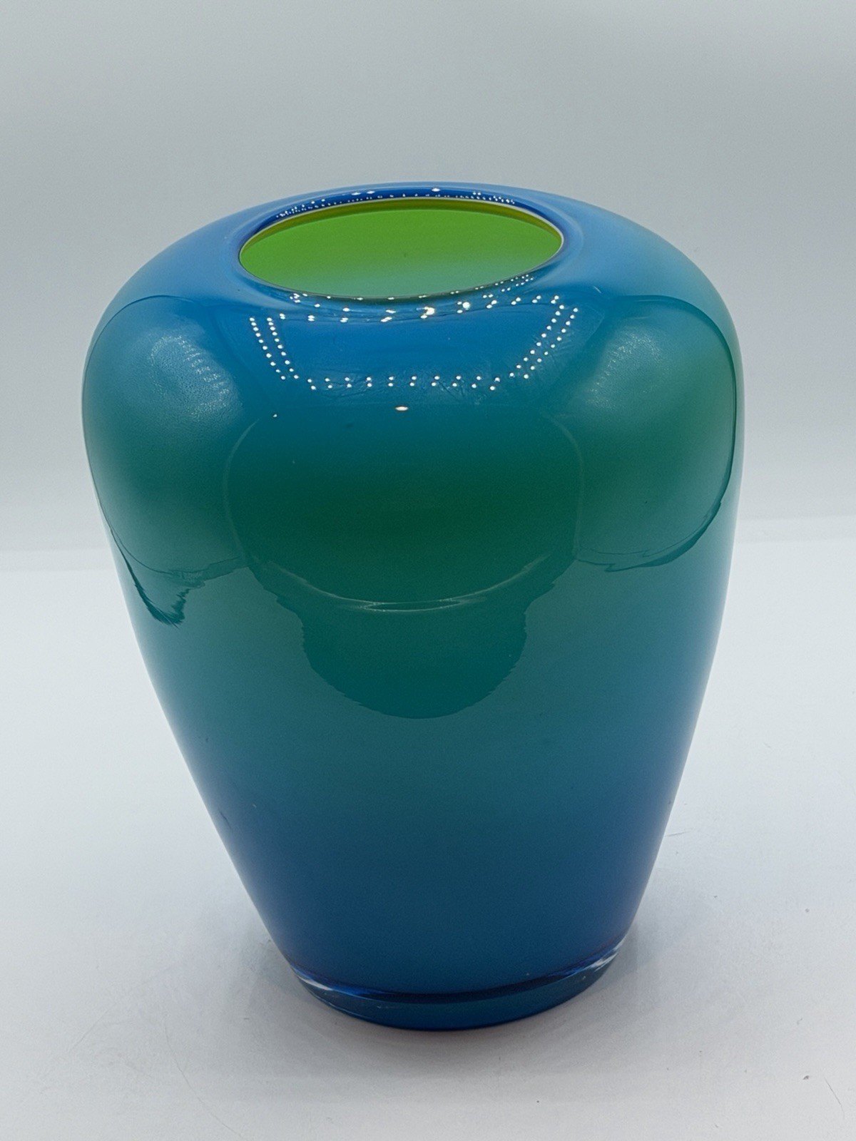 Vintage Handblown Cased Glass Holmegaard Anja Kjaer Baluster Vase - Isis Model Vintage Handblown Cased Glass Holmegaard Anja Kjaer Baluster Vase - Isis Model