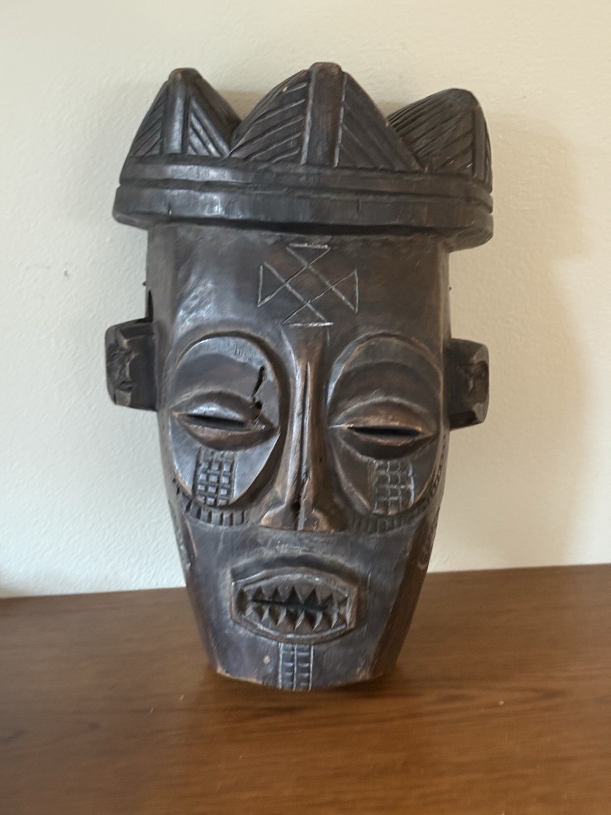 VTG Carved Wooden Chokwe African Tribal Mask 12” VTG Carved Wooden Chokwe African Tribal Mask 12”