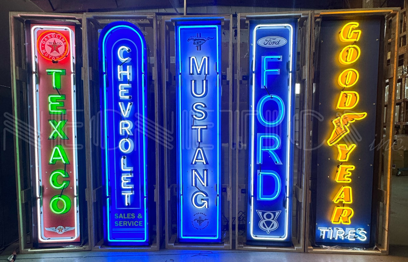 5 Huge Neon sign solid steel Cases 72