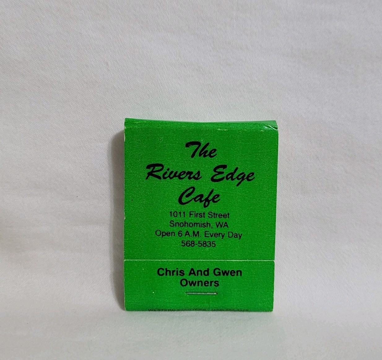 Vintage Rivers Edge Cafe Restaurant Matchbook Snohomish WA Advertising Full