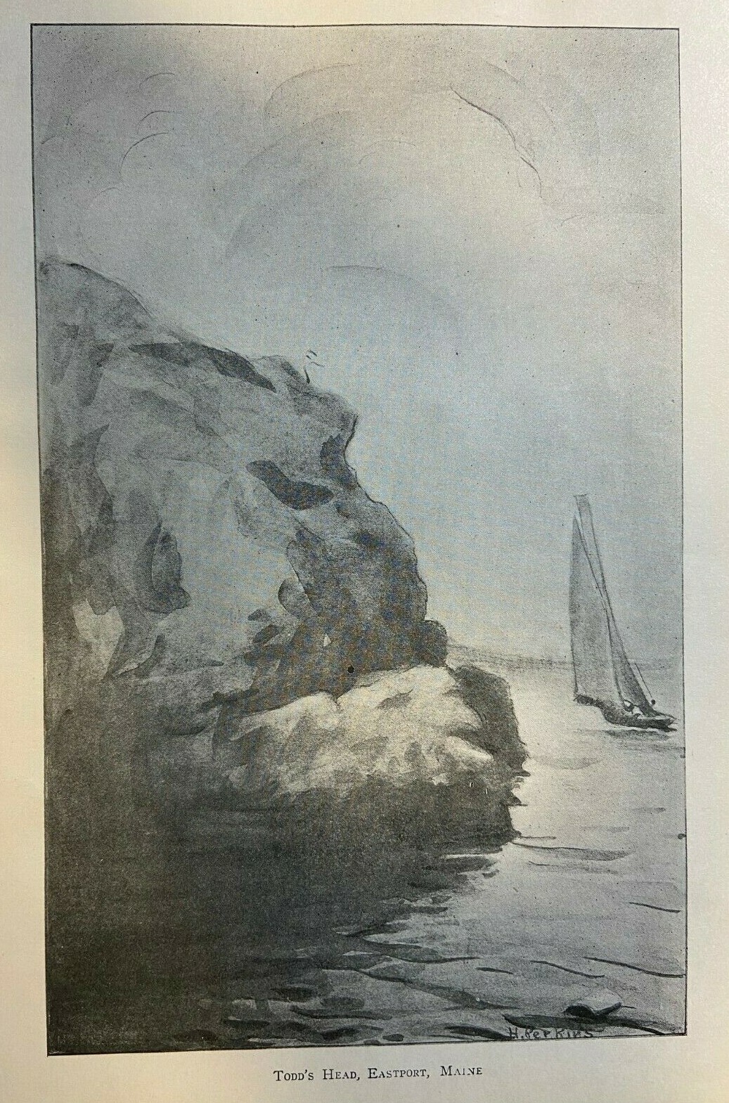 1910 Vintage Magazine Illustration Todd's Head Eastport Maine