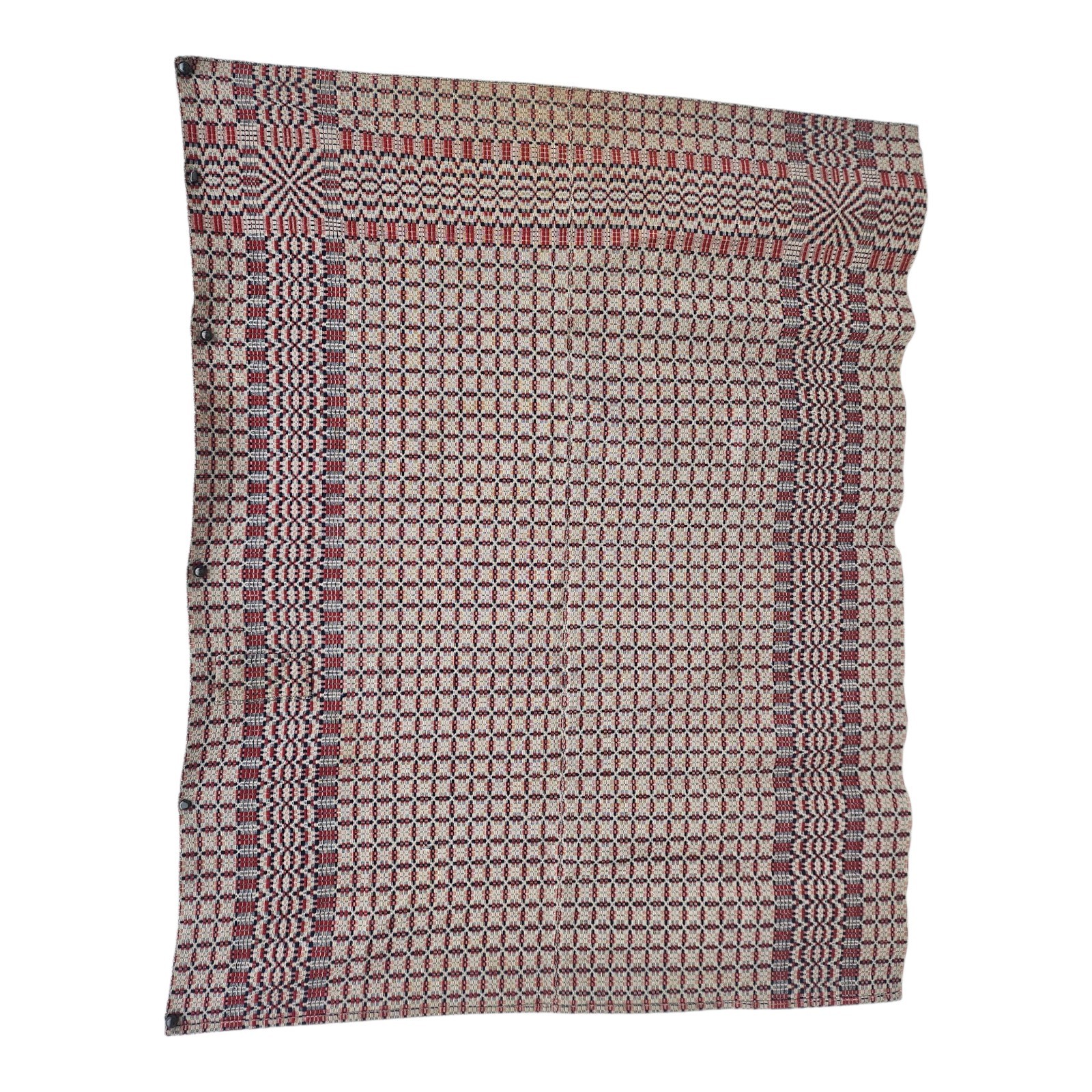Antique Hand-Loomed  Coverlet Blanket 78\