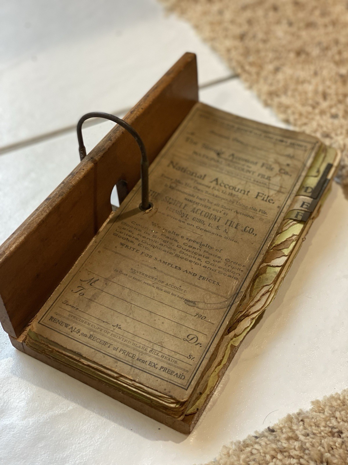 Extremely Rare Wooden Accounting File Receipt Ledger 1895 Fremont Ohio History Extremely Rare Wooden Accounting File Receipt Ledger 1895 Fremont Ohio History