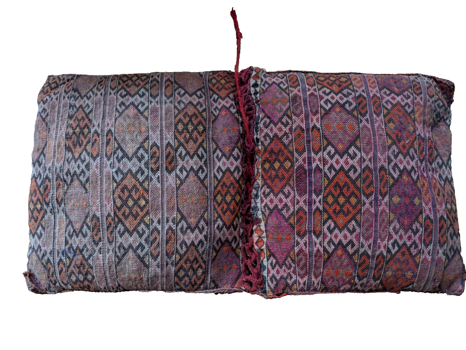 Antique Caucasian Shahsavan Kurdish Sumak Double Bag Khorjin 18x18 Tribal