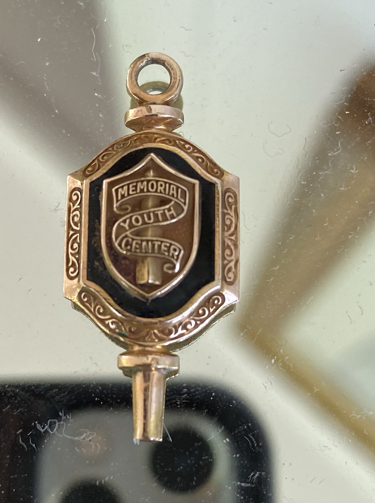 Vintage  10K GF Pin Pendant Charm HJ Co. Award MEMORIAL YOUTH CENTER