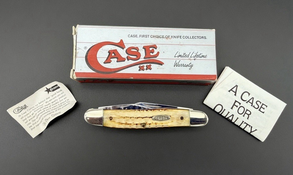 Vintage 1993 Case XX SCO6347 SS SC47 Second Cut Bone Whittler Pocket Knife NIB