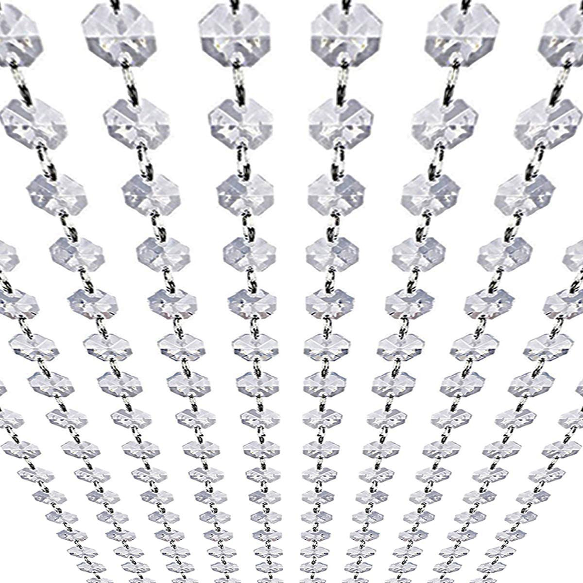33Ft K9 Glass Crystal Garland Strands - Hanging Chandelier Gem Bead Chain - 14Mm 33Ft K9 Glass Crystal Garland Strands - Hanging Chandelier Gem Bead Chain - 14Mm
