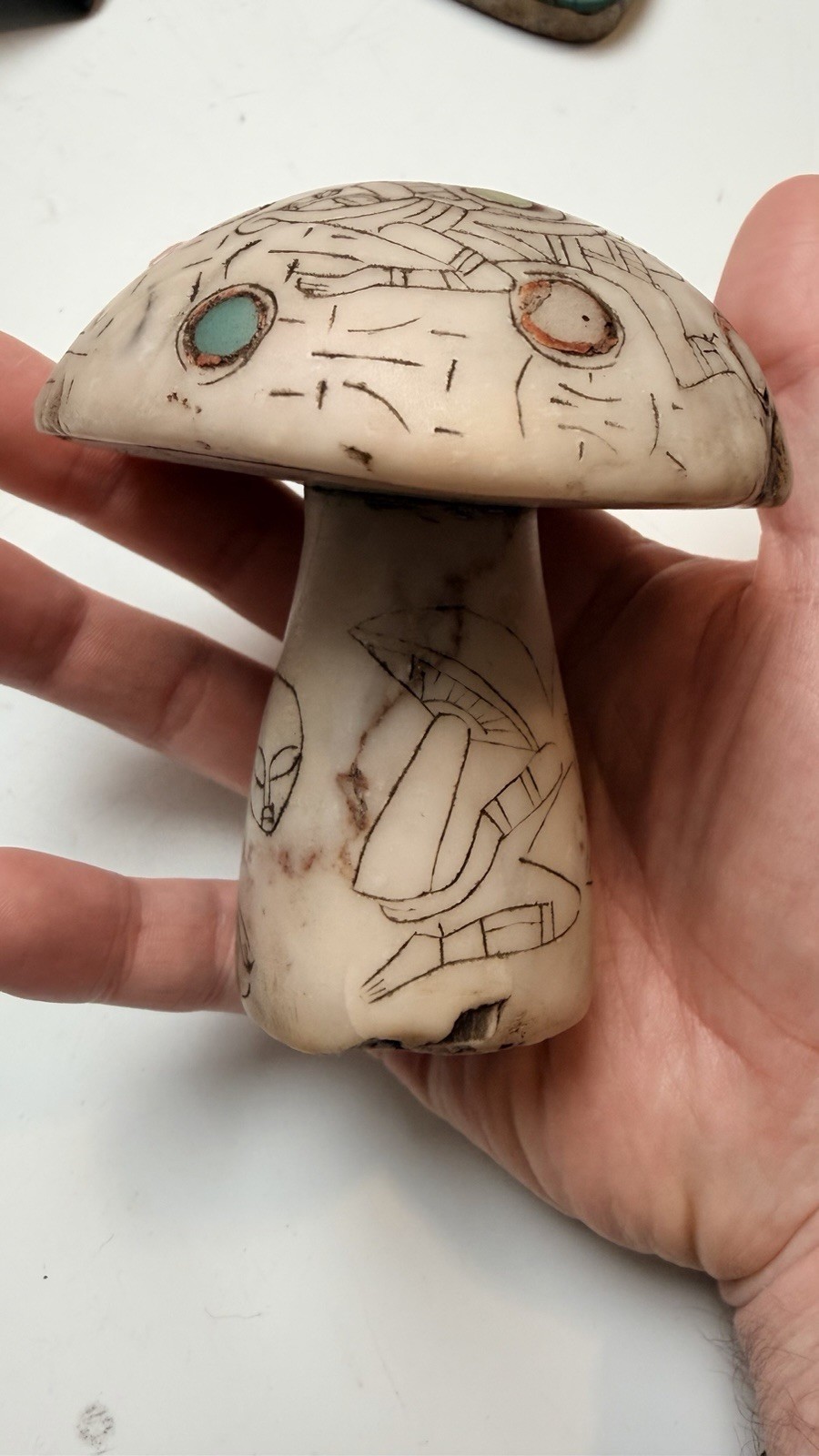 Ojuelos De Jalisco Mushroom With Ye Ming Zu Glowing Inlays