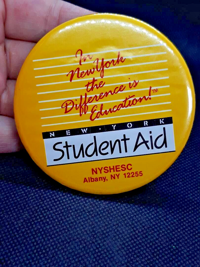 Vintage Student Aid Albany New York Button Pin Education NYSHESC