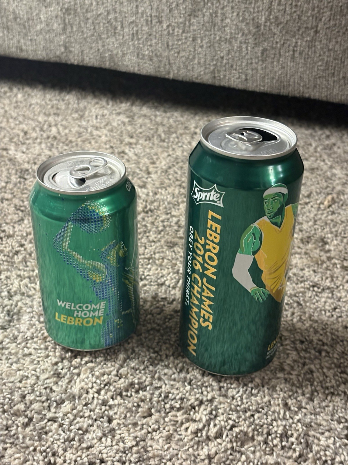 LeBron James 2016 Sprite Limited Edition NBA Championship 16 Oz Can & 2014 Can LeBron James 2016 Sprite Limited Edition NBA Championship 16 Oz Can & 2014 Can