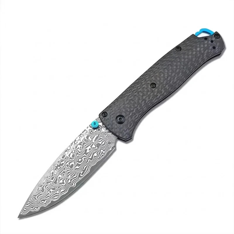 5353 Damascus Pattern Folding Utility Knife –Carbon Fiber Handle with Drop-Point 5353 Damascus Pattern Folding Utility Knife –Carbon Fiber Handle with Drop-Point