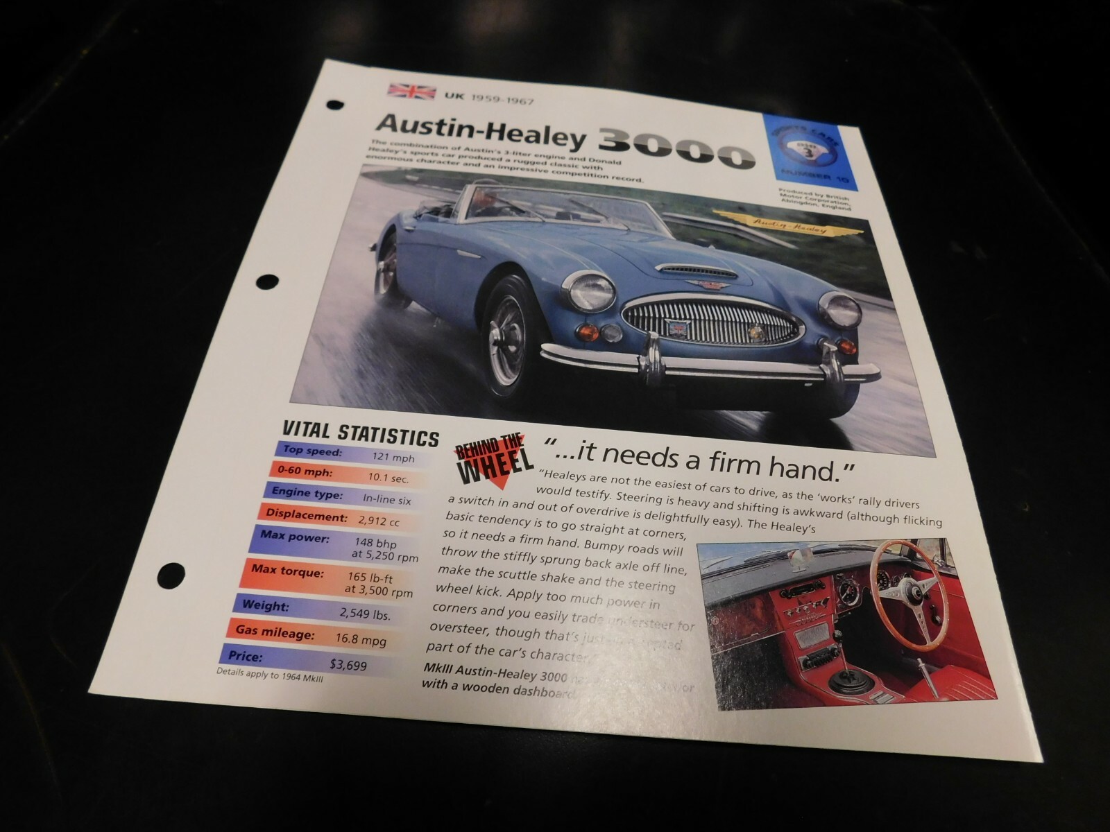 1959-1967 Austin Healey 3000 Spec Sheet Brochure Photo Poster 60 61 62 63 64 65 1959-1967 Austin Healey 3000 Spec Sheet Brochure Photo Poster 60 61 62 63 64 65