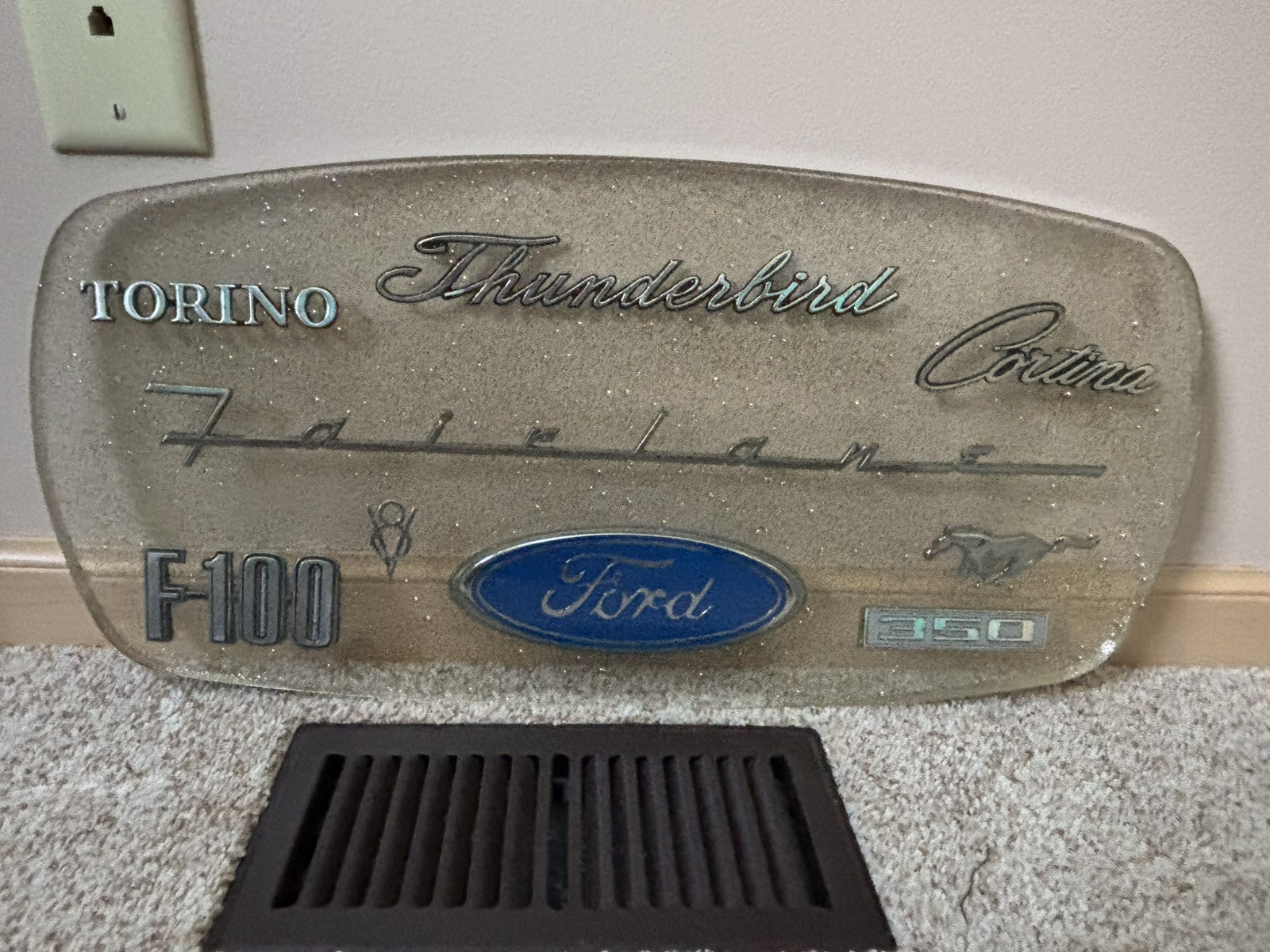 Ford Emblems In Resin 12” X 24” X 3/4” Table Top or Wall Hanging Truck Car