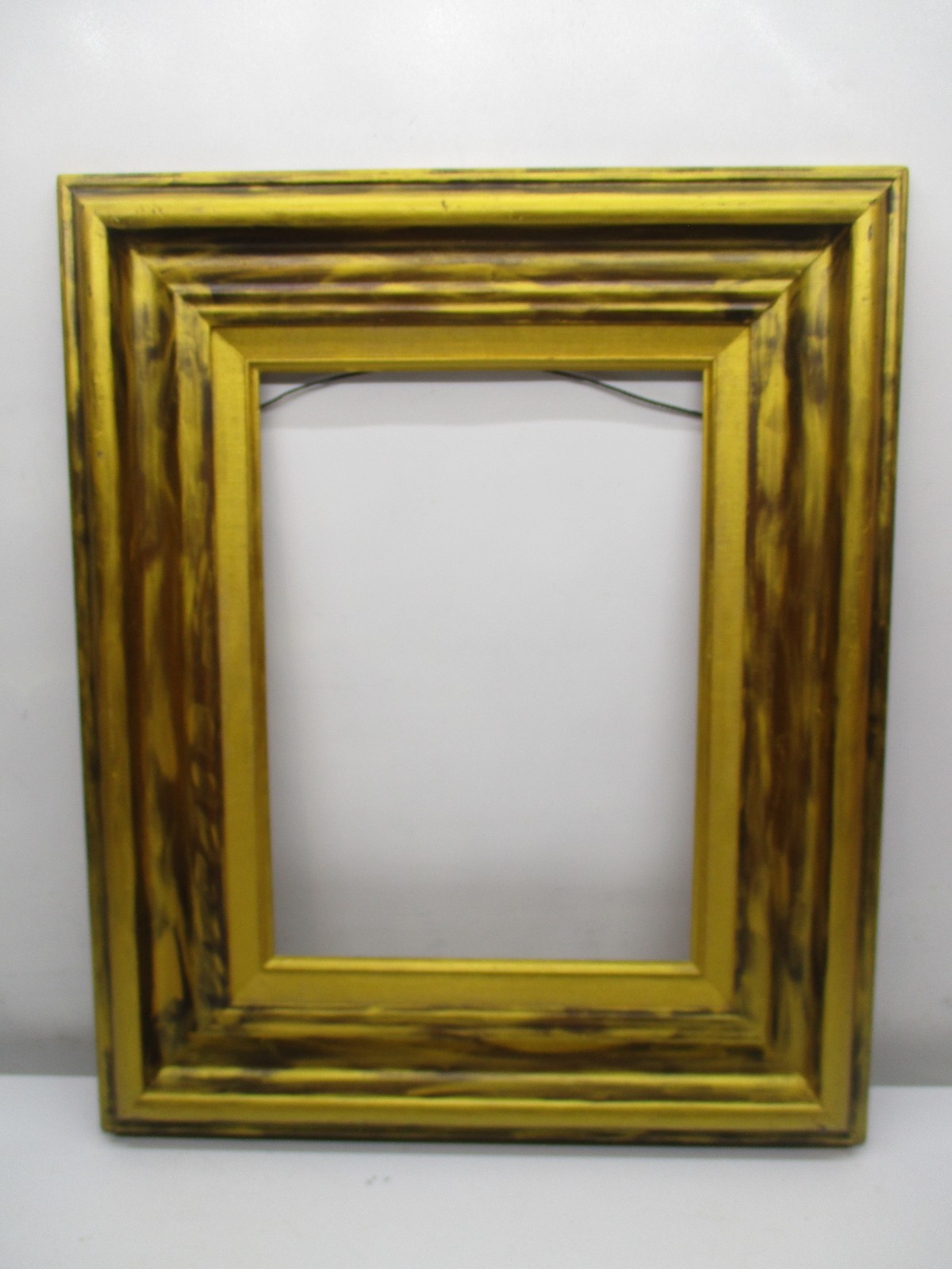 Vtg/Old Large~Wide Wood Gold & Black Picture/Art Frame Fits 11\